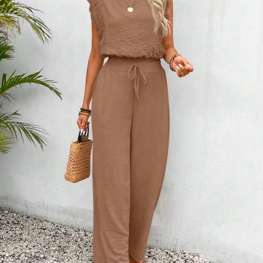 Elegant Tan Jumpsuit - 2 pieces